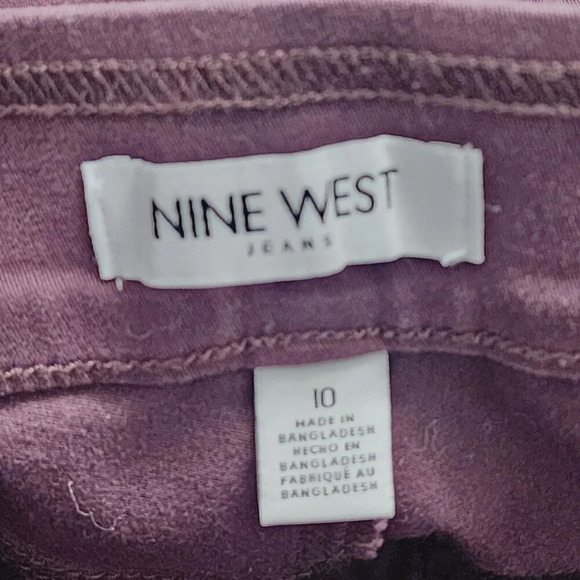 NWT Nine West Jeans Heidi Pull-On Straight Pants Stretch Maroon Sz 10    14PT - Picture 6 of 9